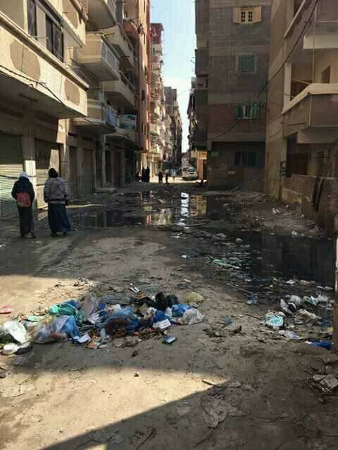 بالصور معاناة سكان الهانوفيل بالإسكندرية مع مياه الصرف الصحى اليوم السابع