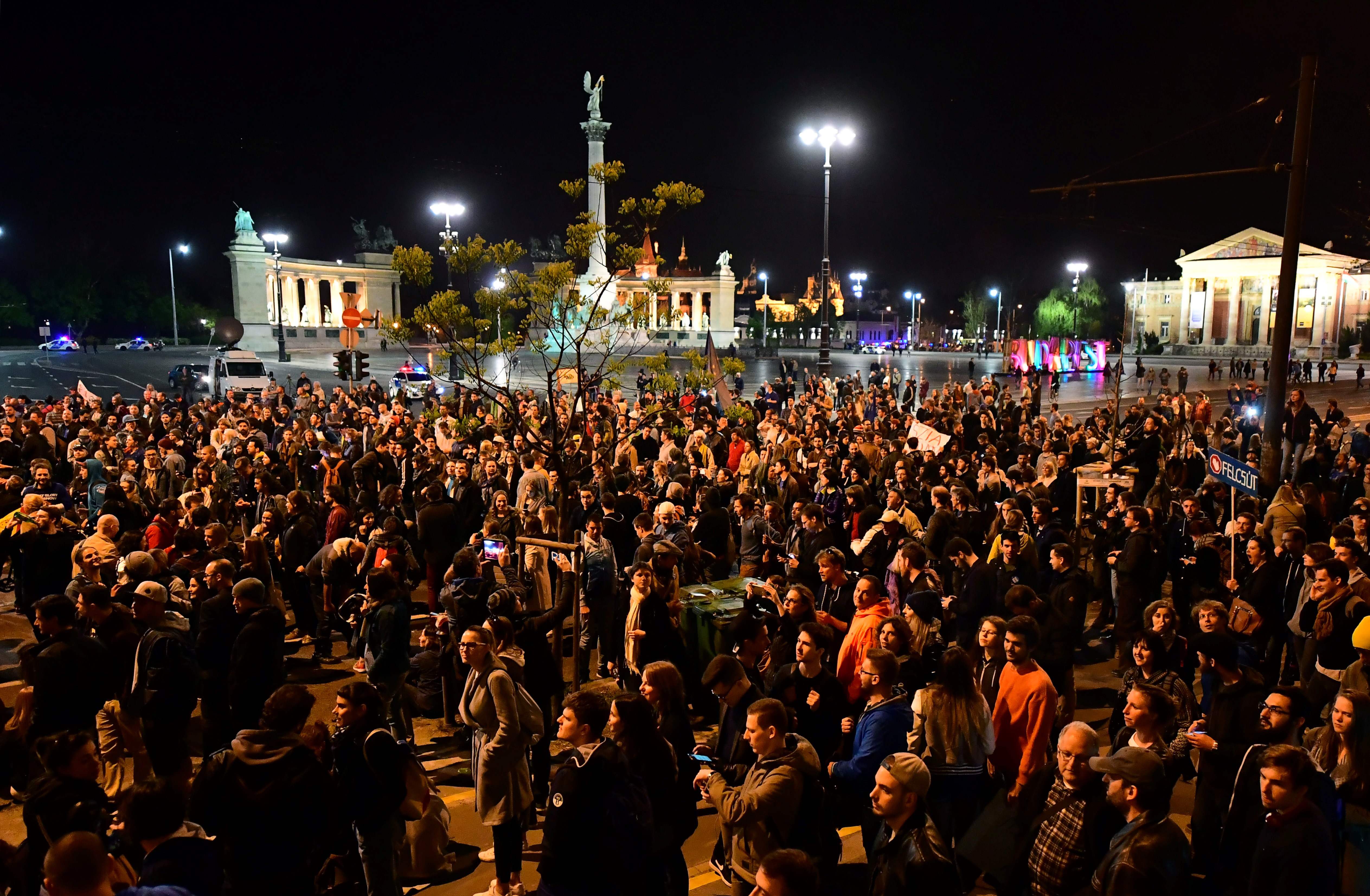 جانب من الاحتجاجات فى المجر