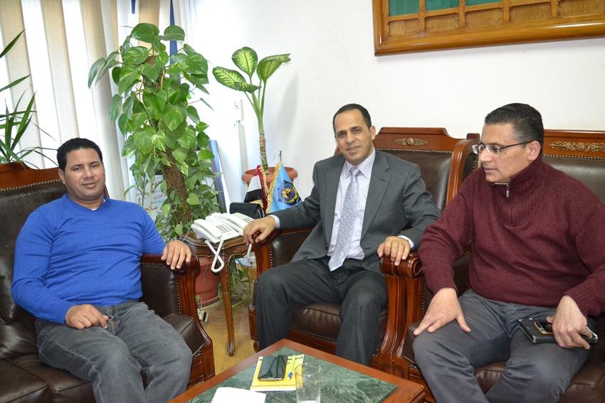 محررى اليوم السابع مع رئيس جامعة دمنهور