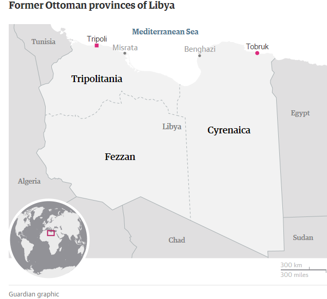 خريطة تقسيم ليبيا