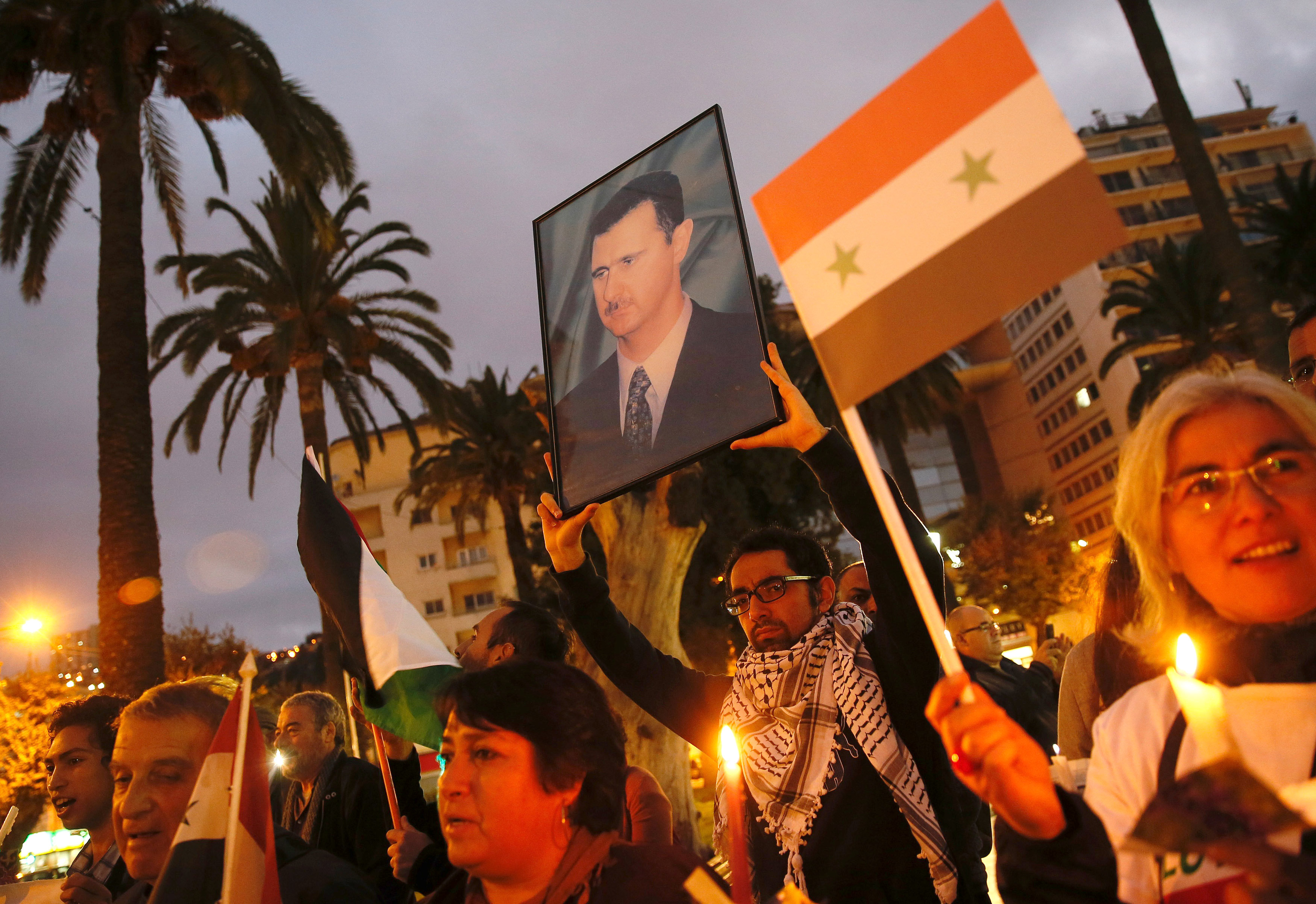 تظاهرات تدعم النظام السورى
