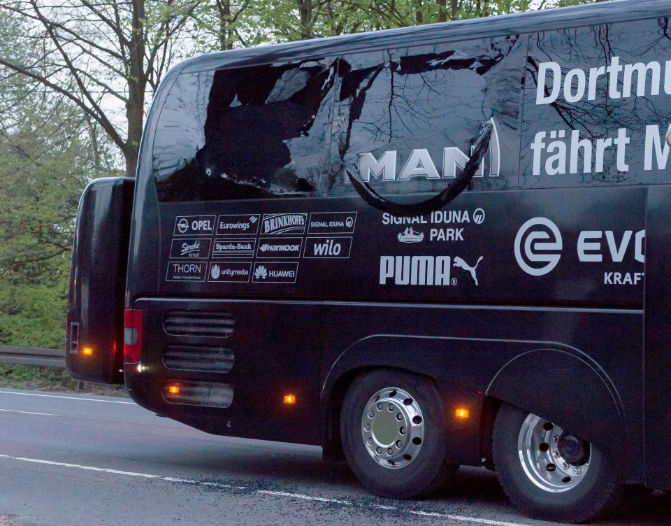 حافلة دورتموند بعد التفجير
