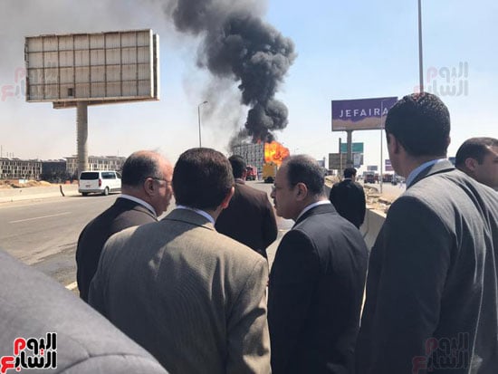 وزير الداخلية يتفقد مكان انفجار خط الغاز (2)