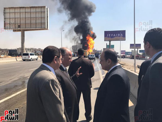 وزير الداخلية يتفقد مكان انفجار خط الغاز (1)