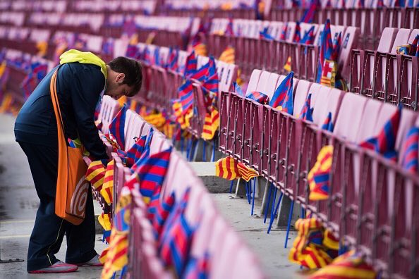 المدرجات تنتظر جماهير برشلونة المدرجات تنتظر جماهير برشلونة