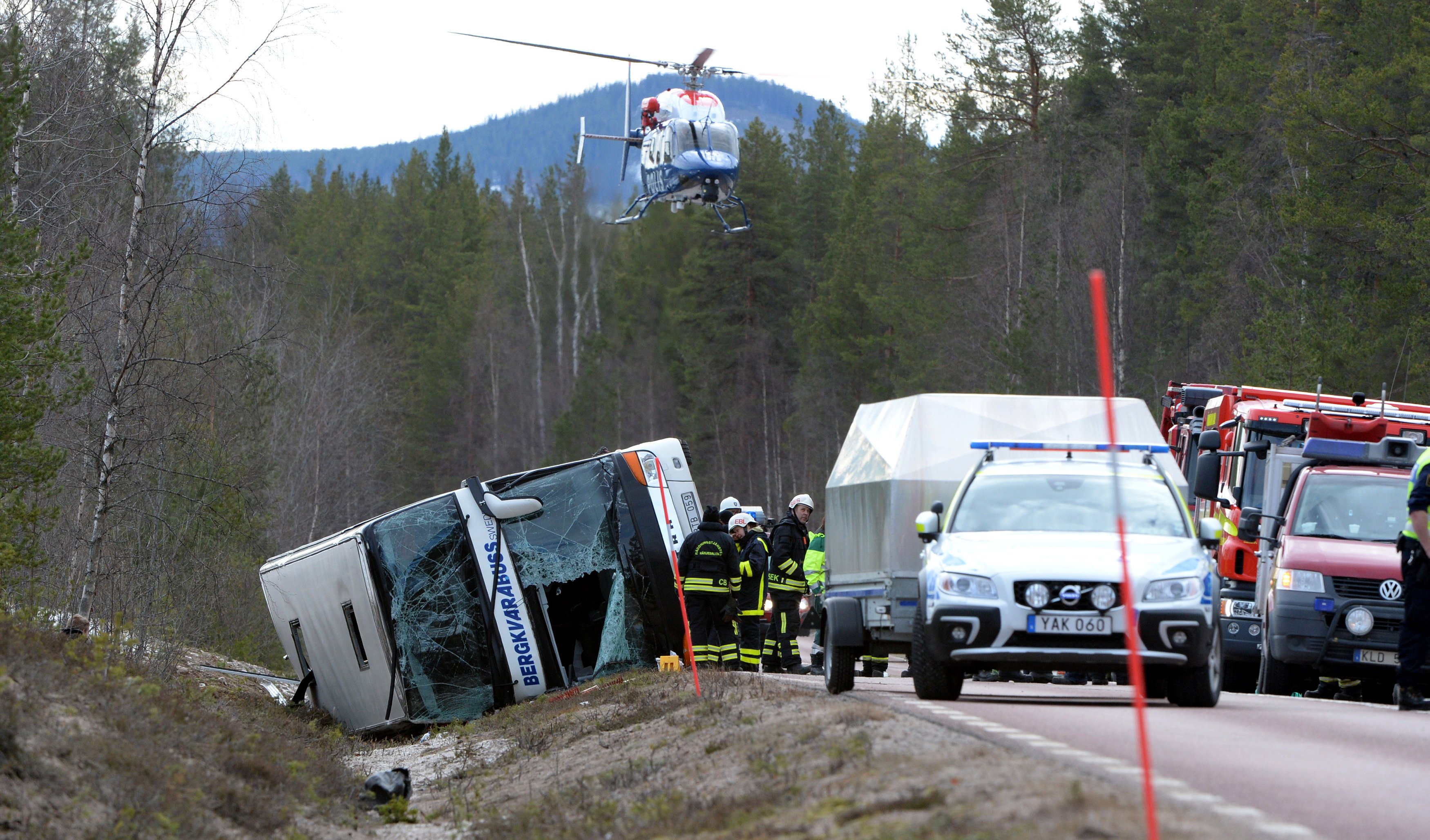 حادث تحطم حافلة فى السويد