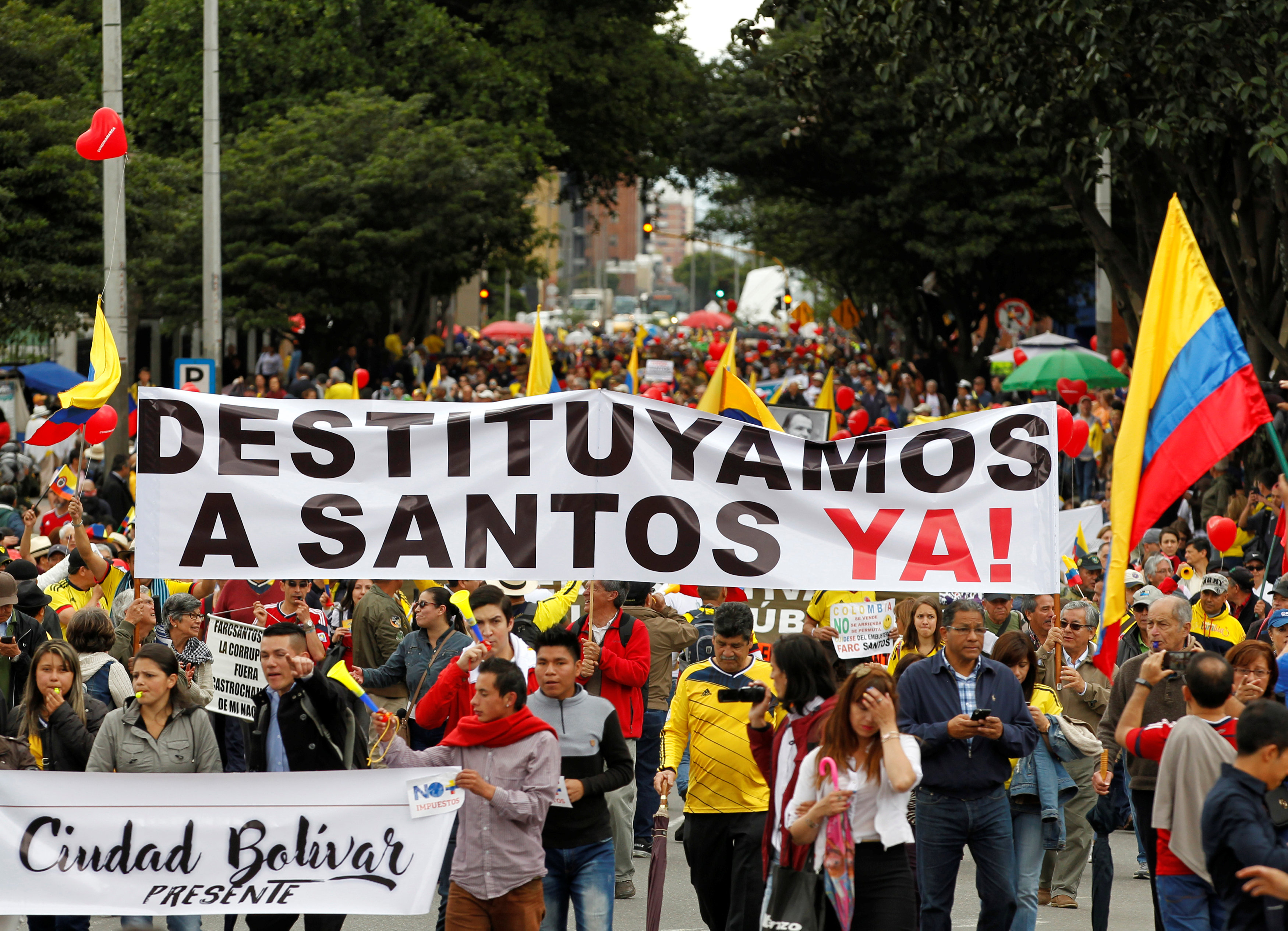 جانب من الاحتجاجات فى كولوبيا