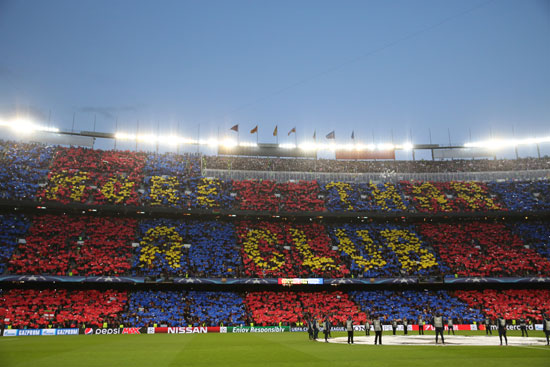  الدخلة الرائعة لجماهير برشلونة فى مباراة يوفنتوس
