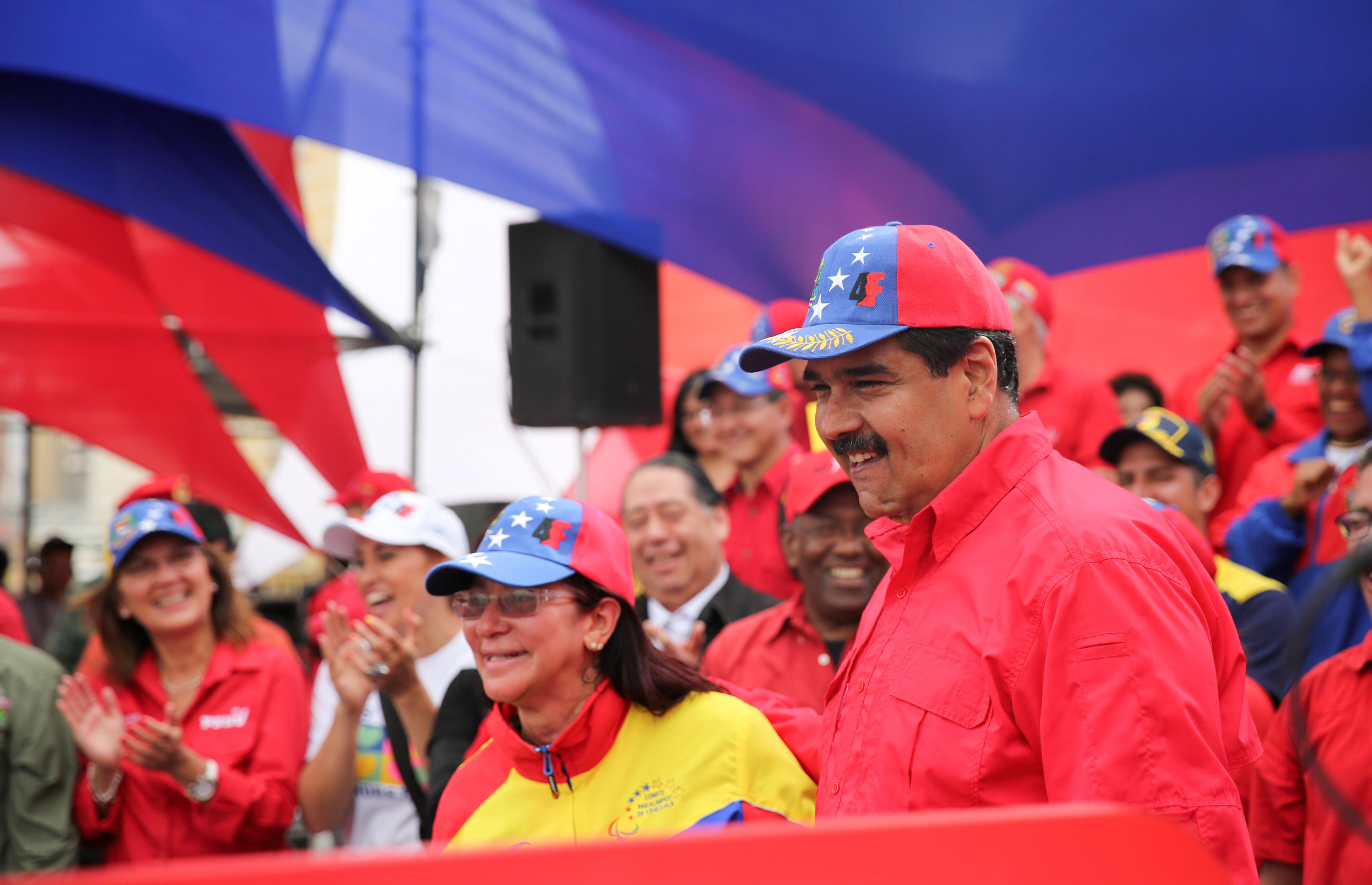 الرئيس الفنزويلى نيكولاس مادورو خلال حديثة لمؤيديه