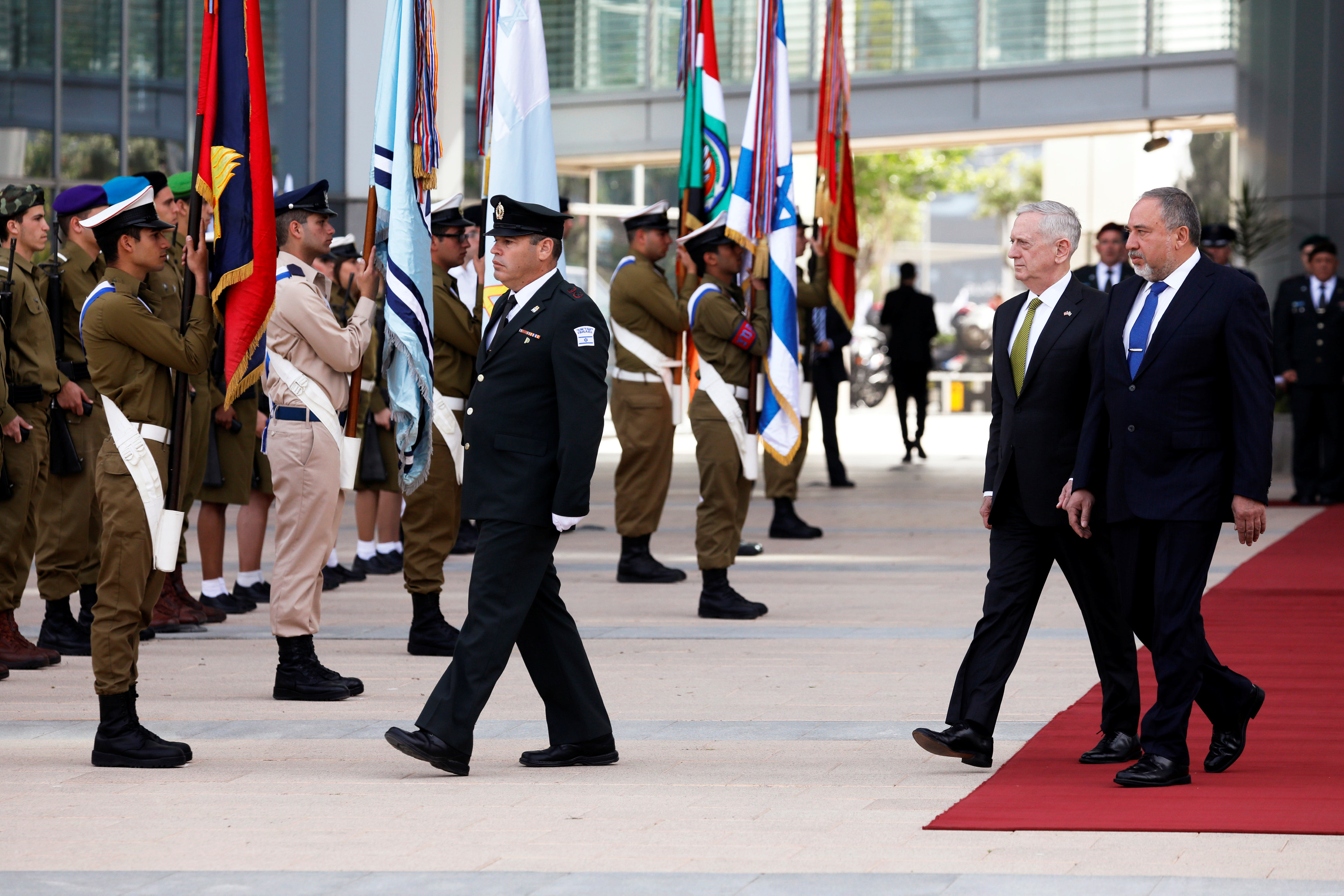 مراسم استقبال وزير الدفاع الأمريكى فى تل أبيب