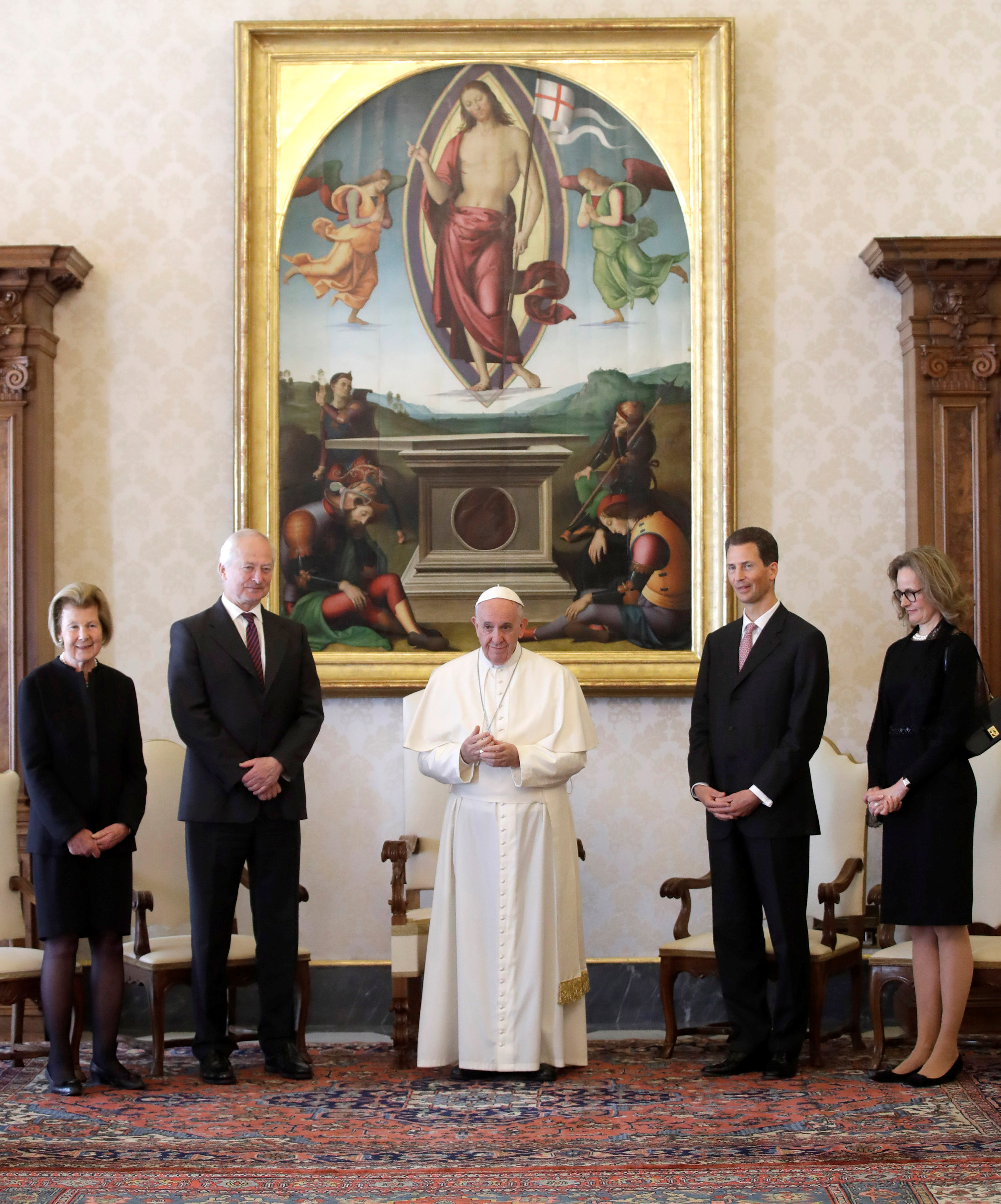 البابا فرانسيس يلتقي الأمير هانز آدم وزوجته
