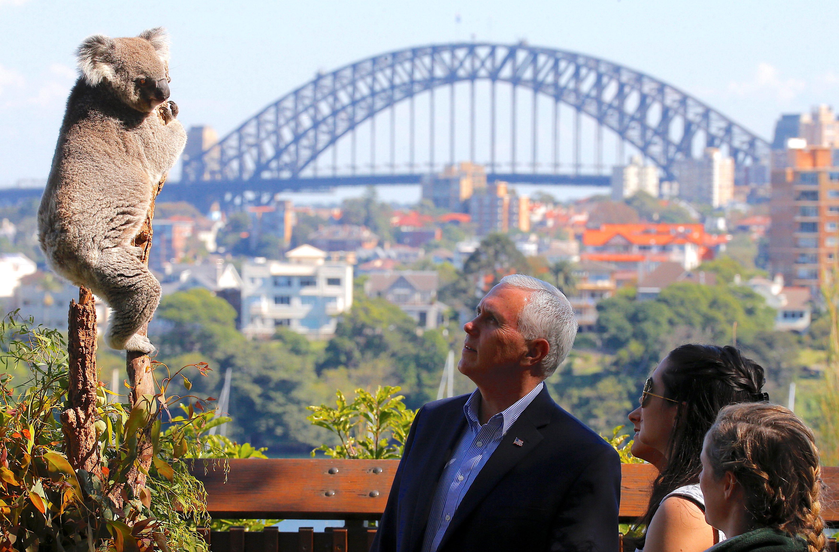 جولة مايك بنس وعائلته فى حديقة حيوان تارونجا الاسترالية