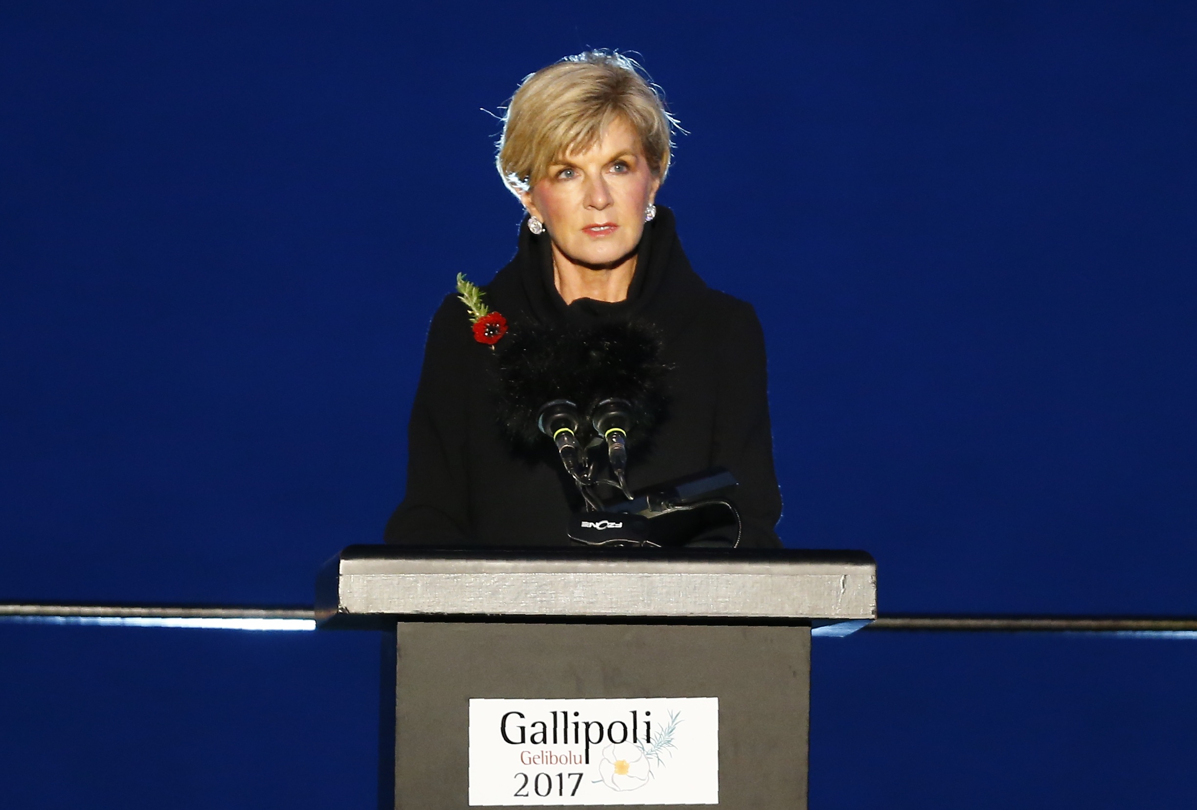 وزير الخارجية الاسترالية تلقى كلمة خلال احياء الذكرى
