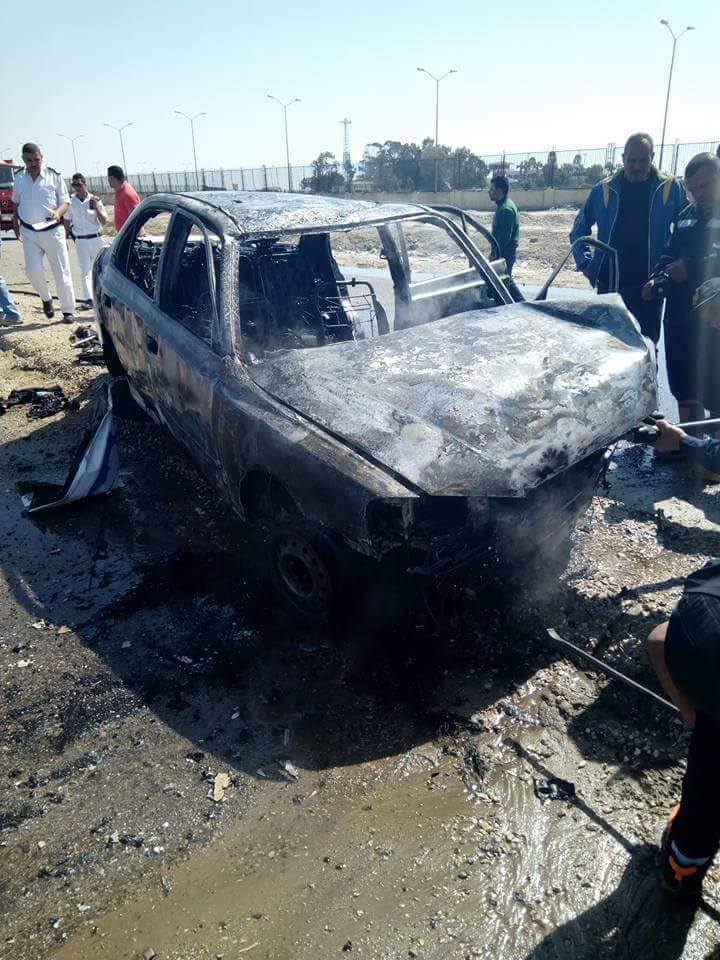 السيارة المحترقة ببورسعيد