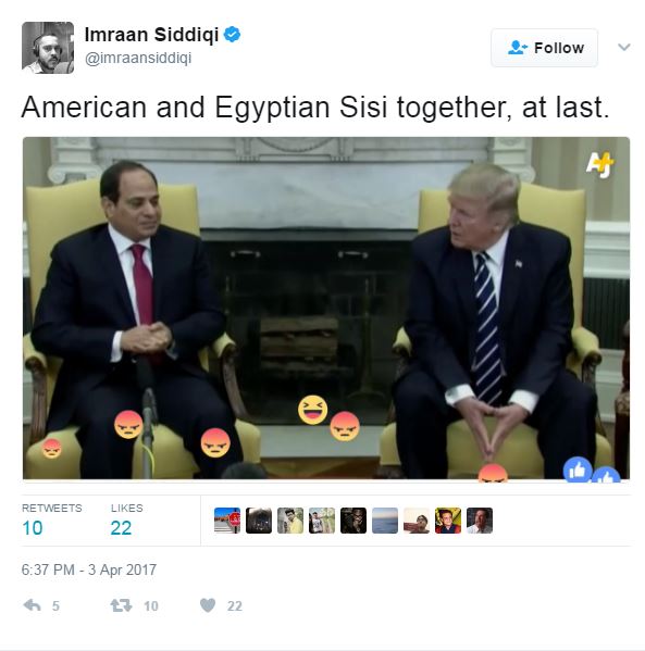 مغردين أخيرا الرئيس المصري والأمريكي معا