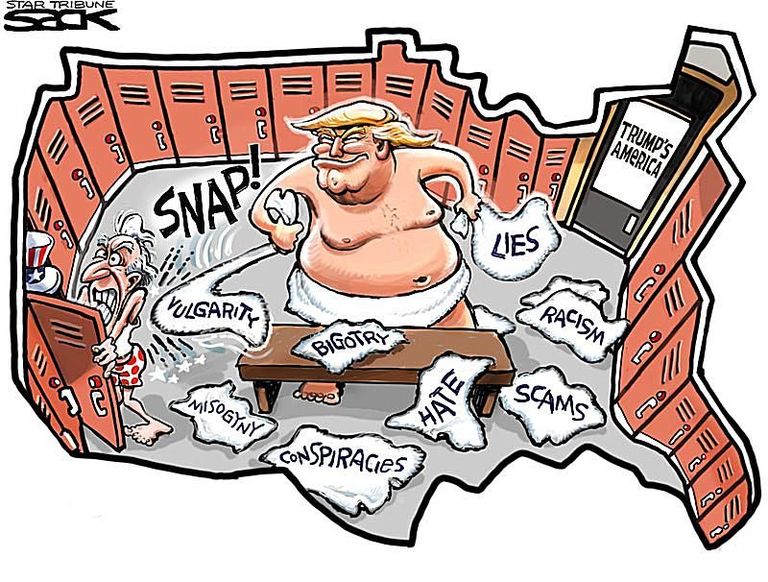 كاريكاتير يسخر من ترامب
