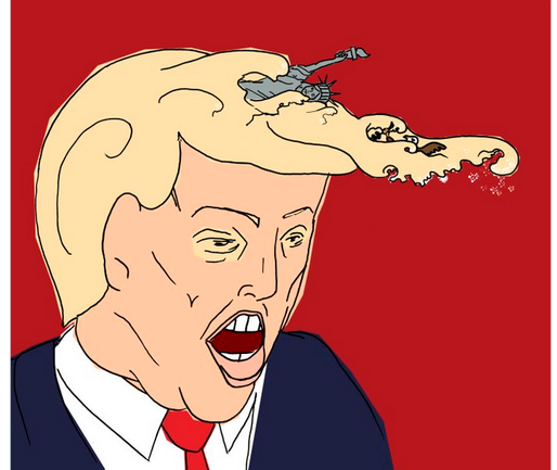 كاريكاتير يظهر ترامب كأنه قنبلة موقوتة