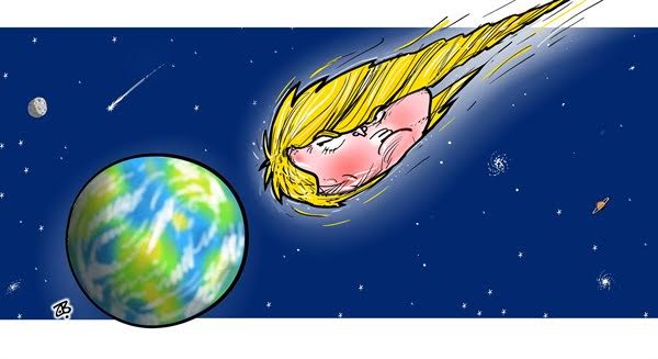 كاريكاتير يظهر خطر ترامب على الكرة الأرضية