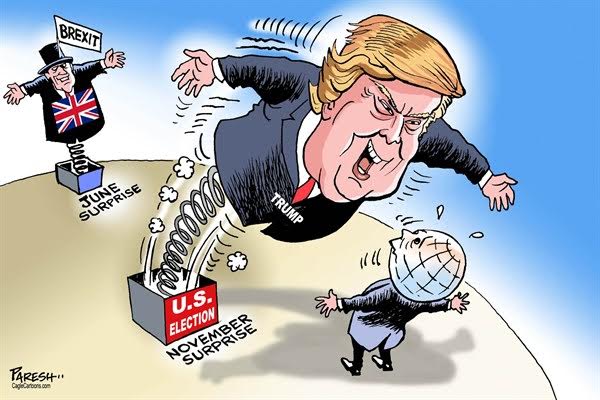كاريكاتير عن وصول ترامب للحكم