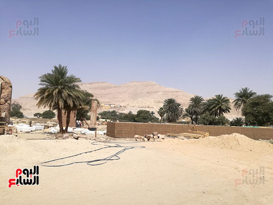 اعمال إنشاء سور للحفاظ على معبد أمنحتب الثالث لإعادة إحيائه بالأقصر