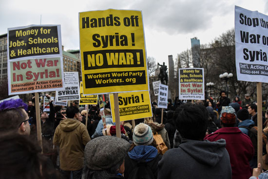 احتجاجات فى نيويورك ضد قصف سوريا