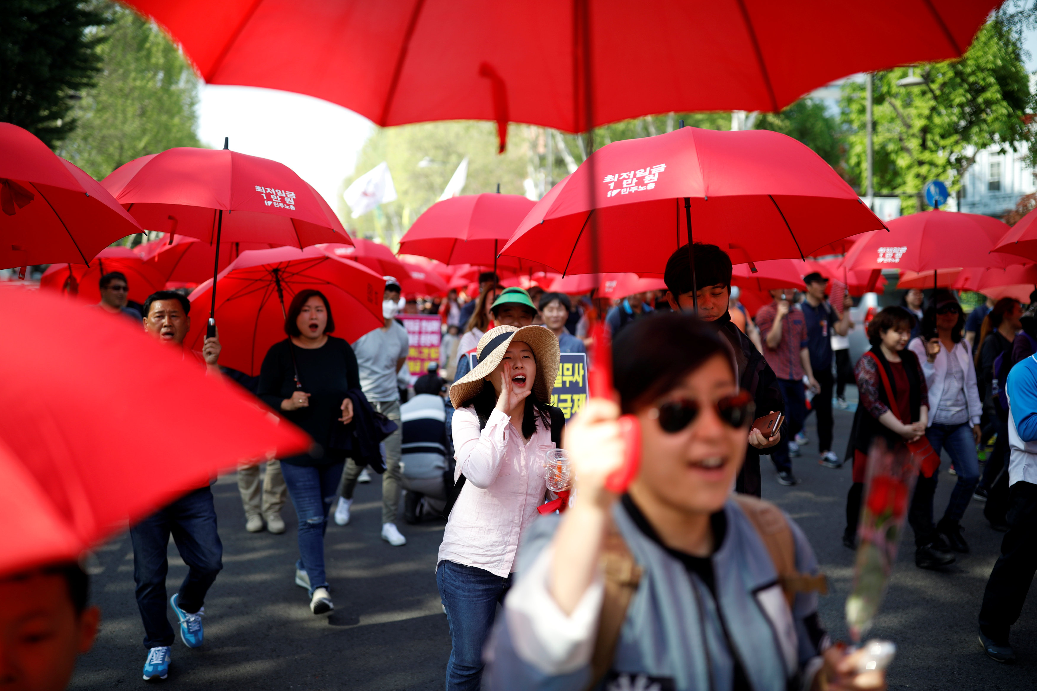 مسيرة فى كوريا الجنوبية للاحتفال بعيد العمال