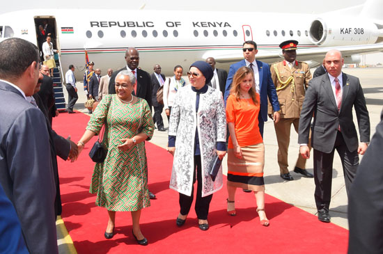 استقبل الرئيس عبد الفتاح السيسى والسيدة قرينته اليوم الرئيس الكينى أوهورو كينياتا والسيدة قرينته (2)