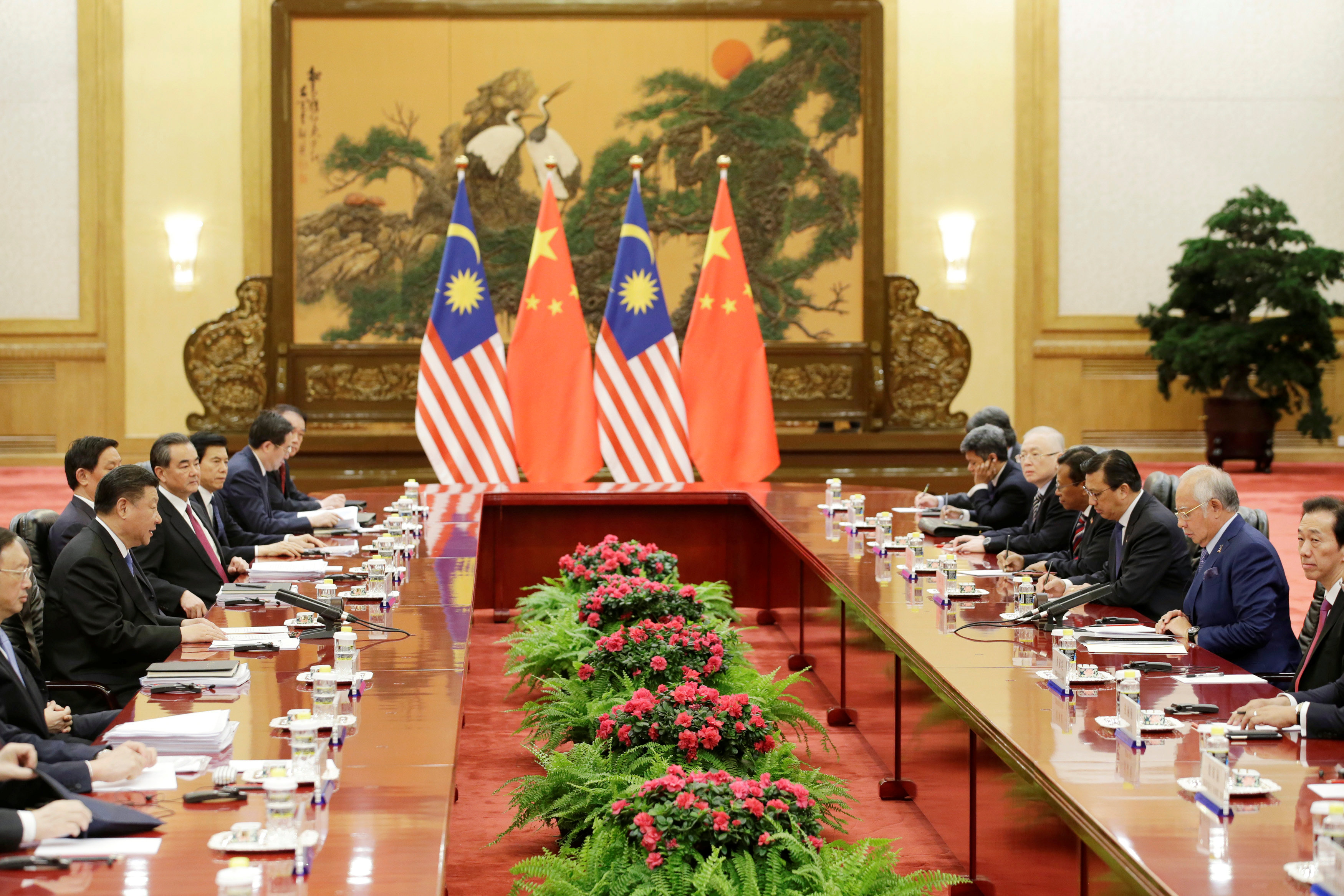 اجتماع بين رئيس الصين ورئيس الوزراء الماليزى