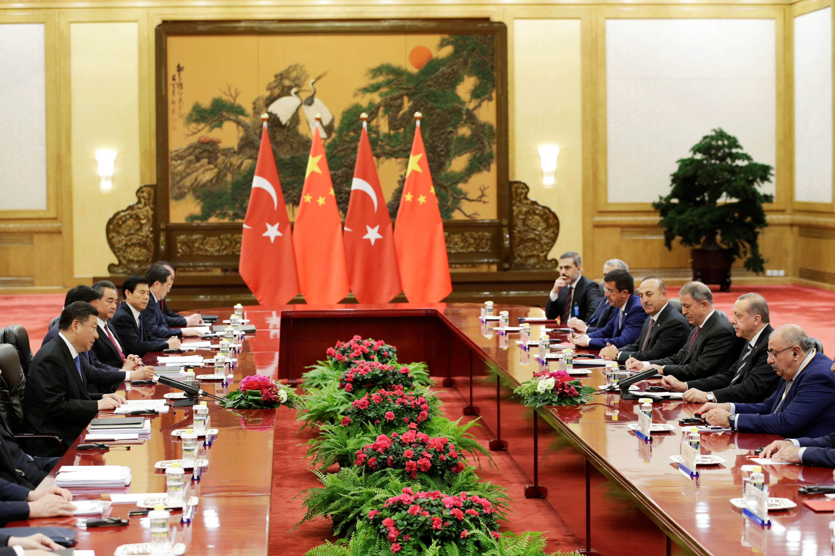 اجتماع بين رئيسا الصين وتركيا قبل منتدى الطريق والحزام