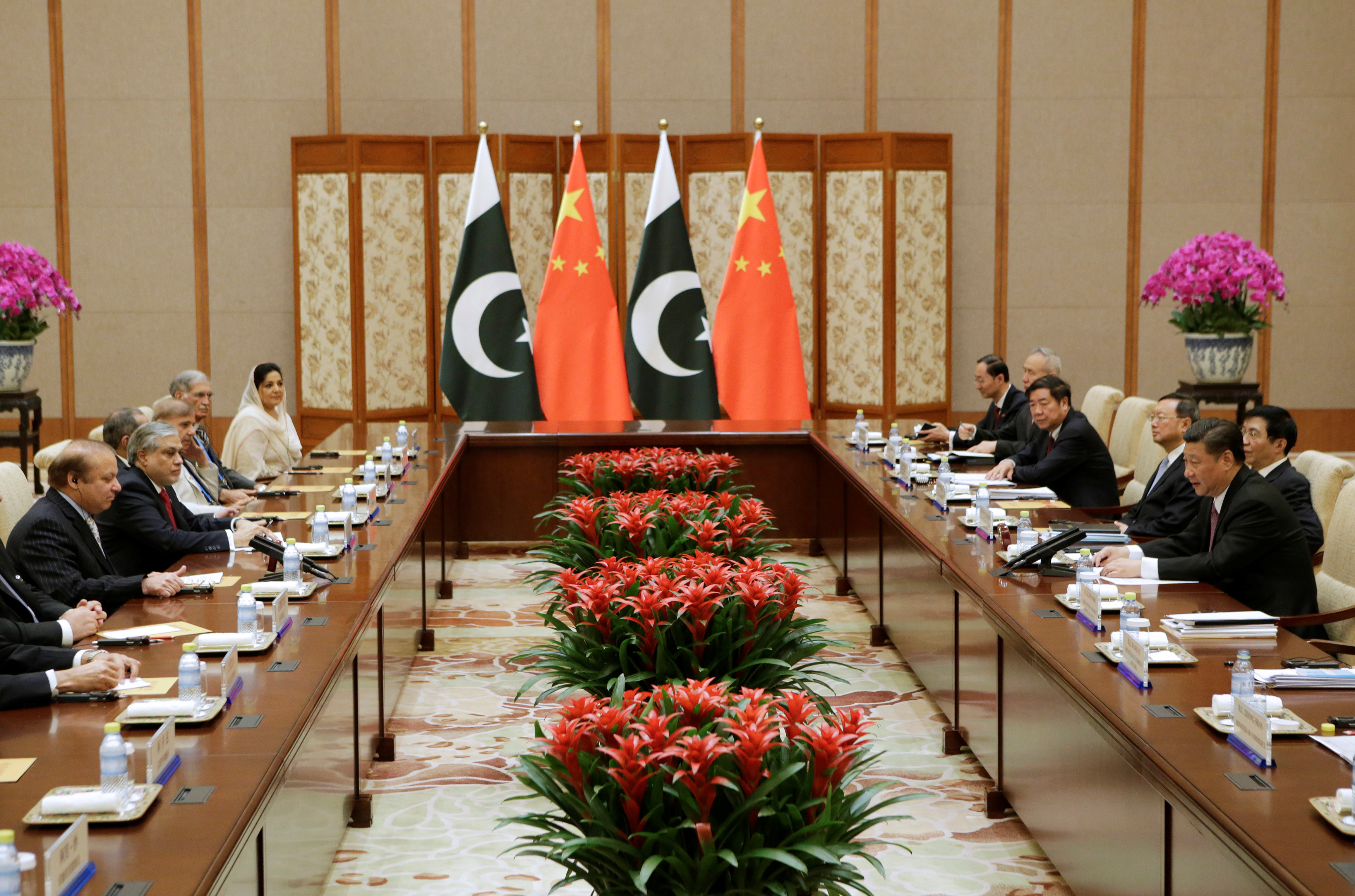لقاء مشترك بين الرئيس الصينى والوفد الباكستانى