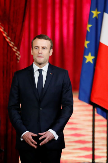 الرئيس الفرنسى الجديد خلال مراسم تنصيبه رئيسا للبلاد
