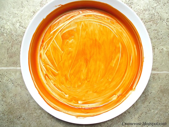 دهن الصينية باللون البرتقالى و الزبد