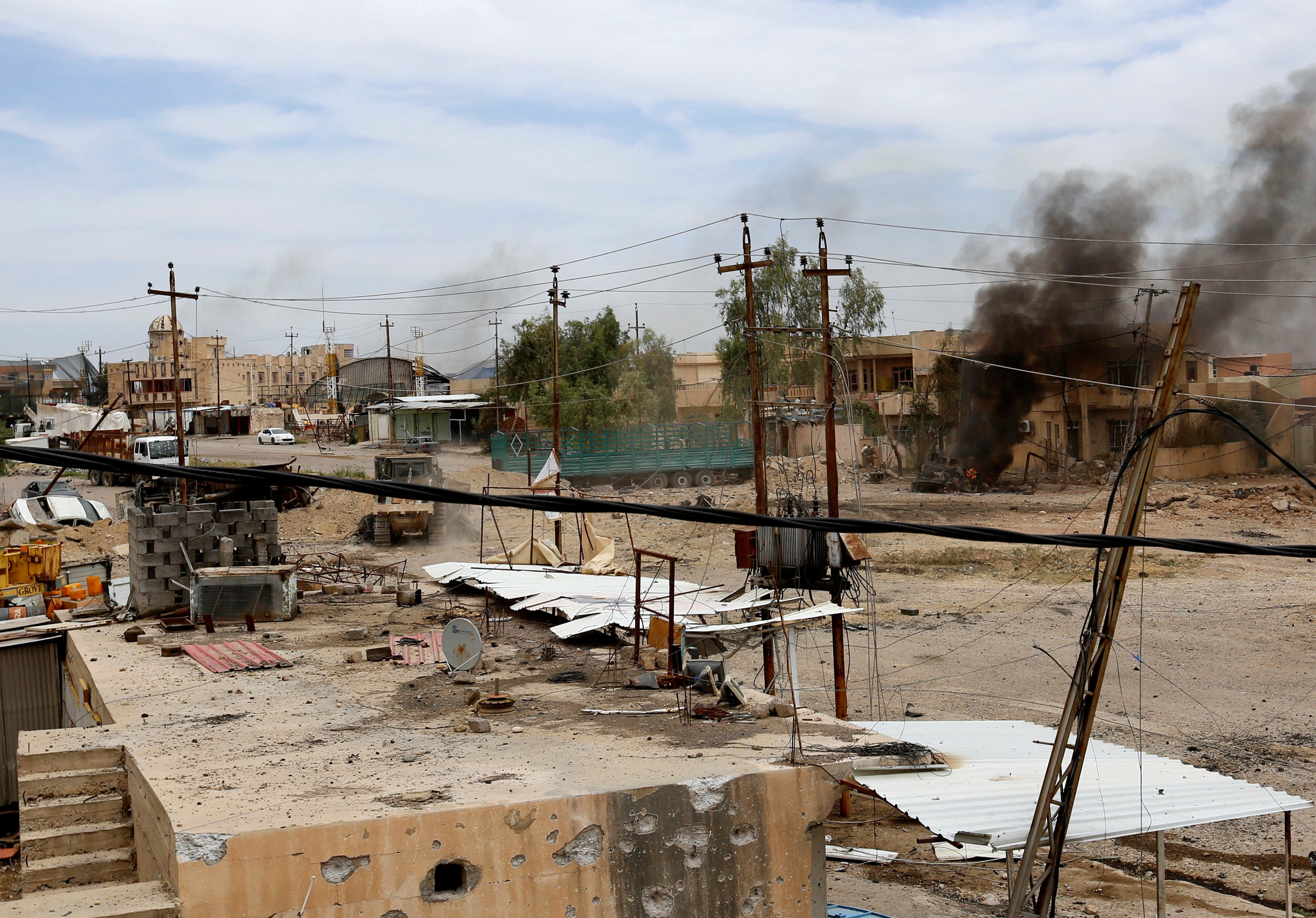مدينة الموصل بعد الاشتباكات بين القوات العراقية وتنظيم داعش الإرهابى