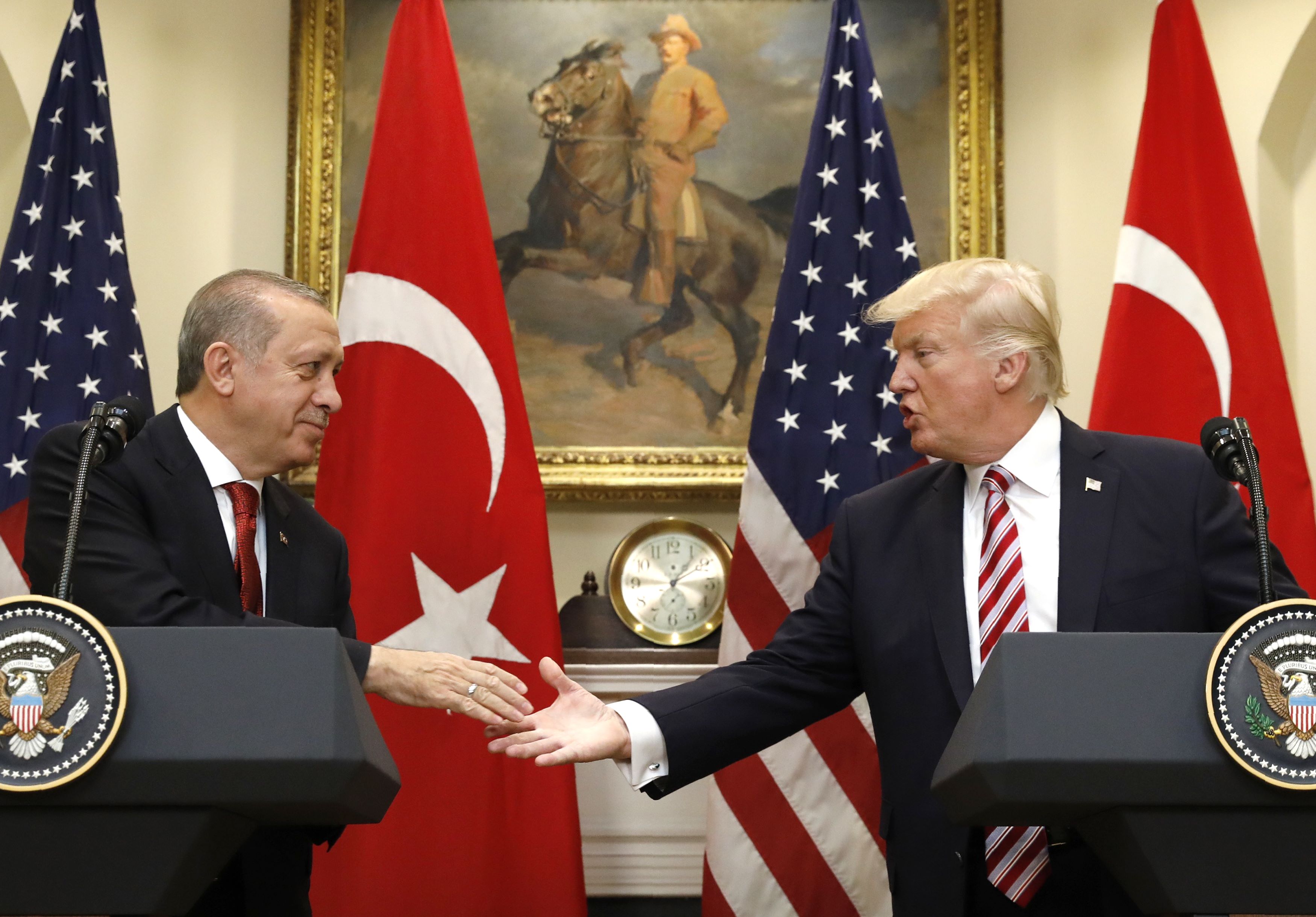 استقبال الرئيس الأمريكى دونالد ترامب الرئيس التركى رجب طيب أردوغان