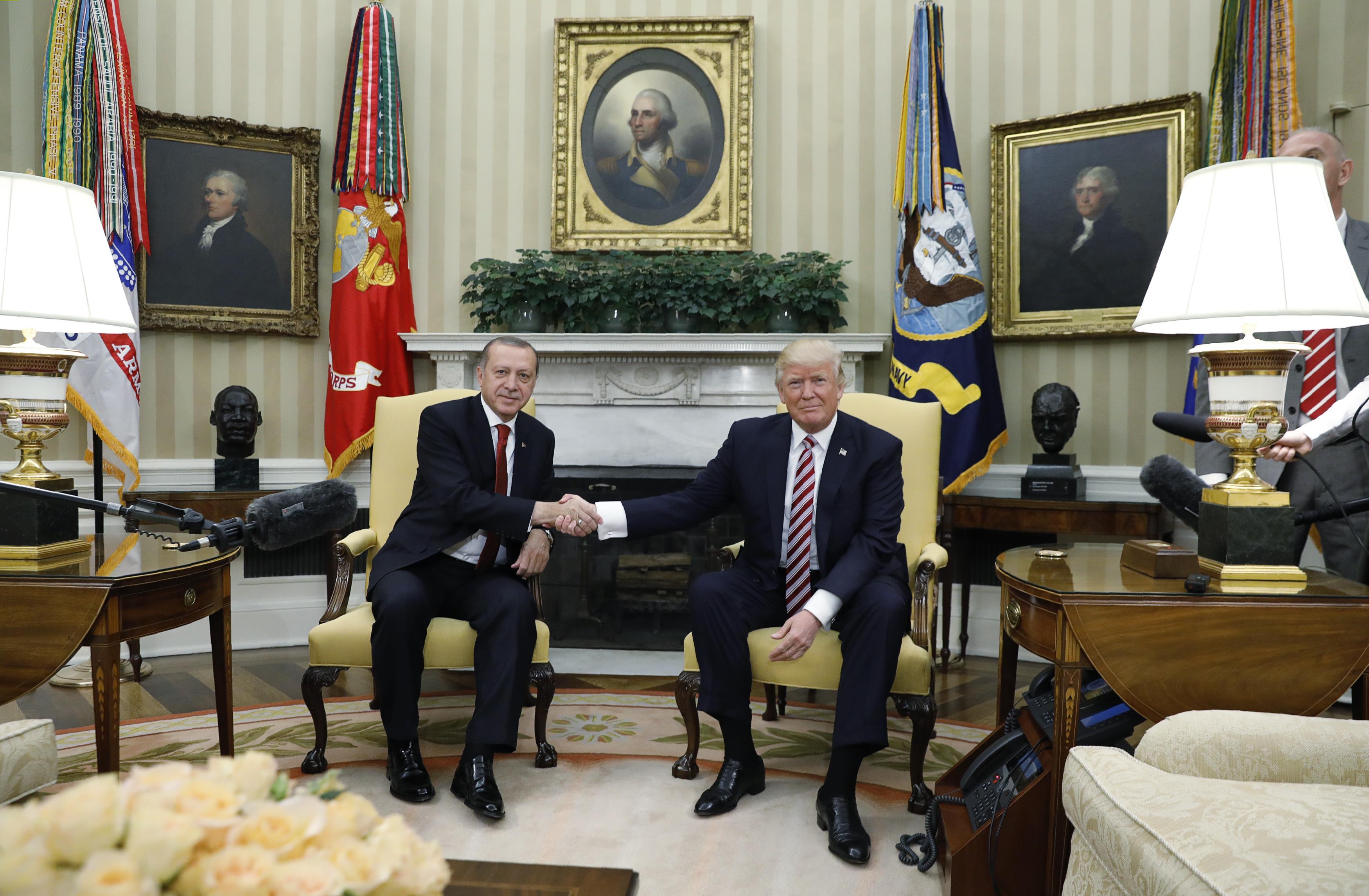الرئيسان التركى والأمريكى خلال اجتماعهم بالبيت الأبيض