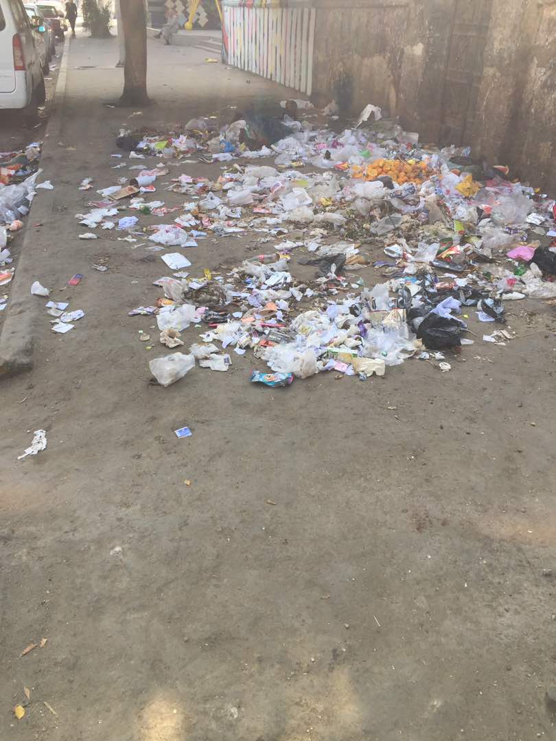 القمامة أمام شارع زغلول بالهرم