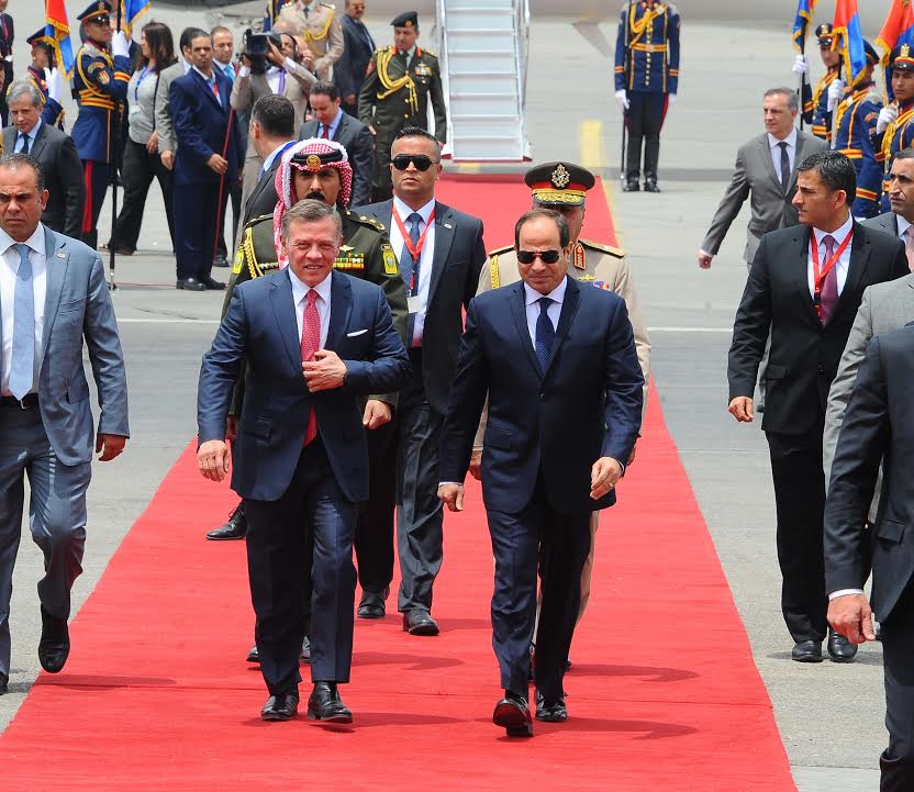 الرئيس السيسى والعاهل الأردنى الملك عبدالله بن الحسين