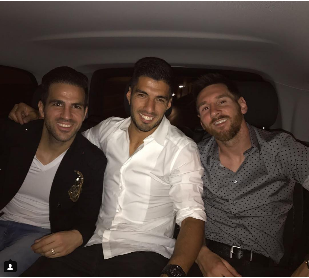 ميسي وسواريز وفابريجاس