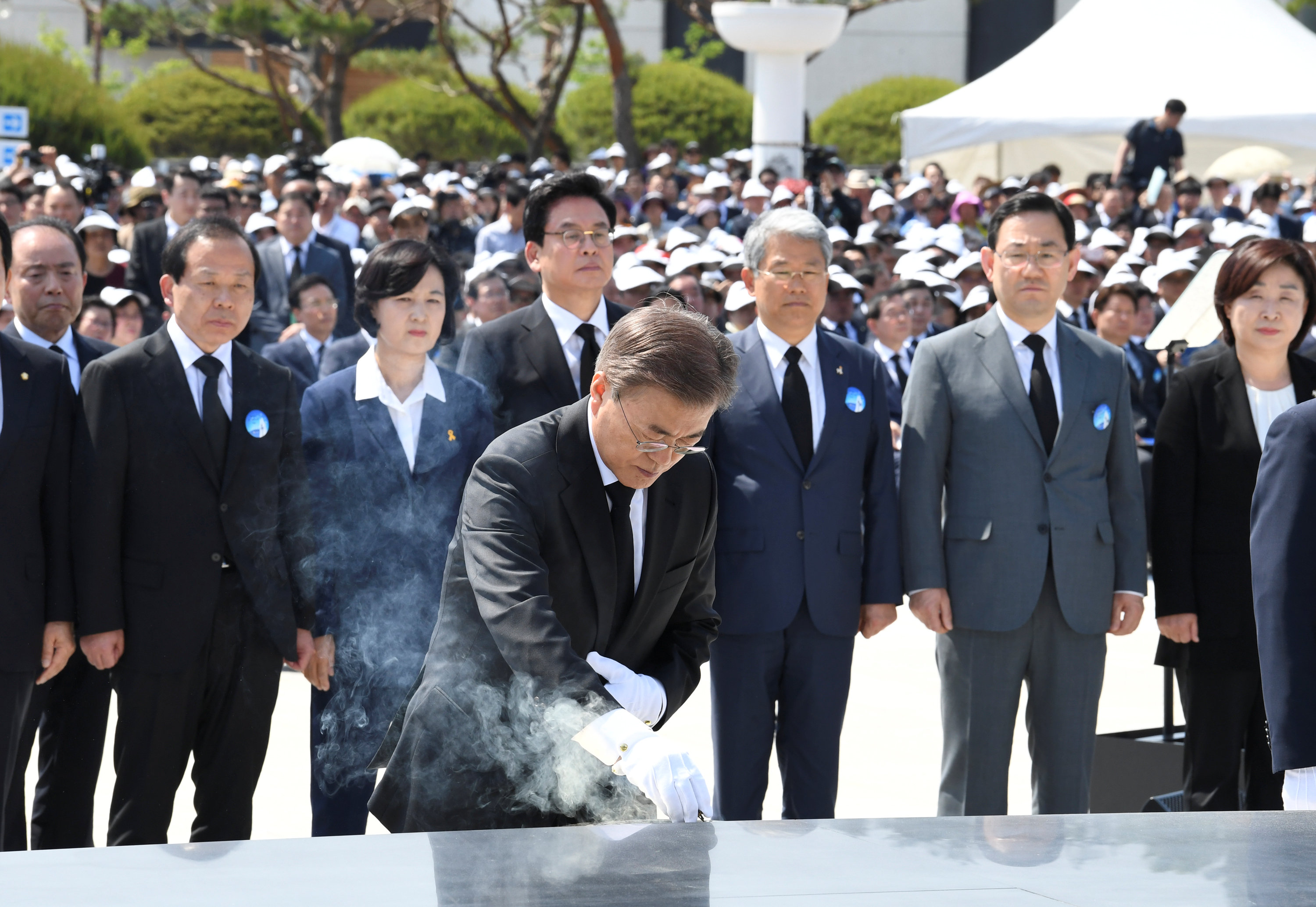 رئيس كوريا الجنوبية أثناء الاحتفال