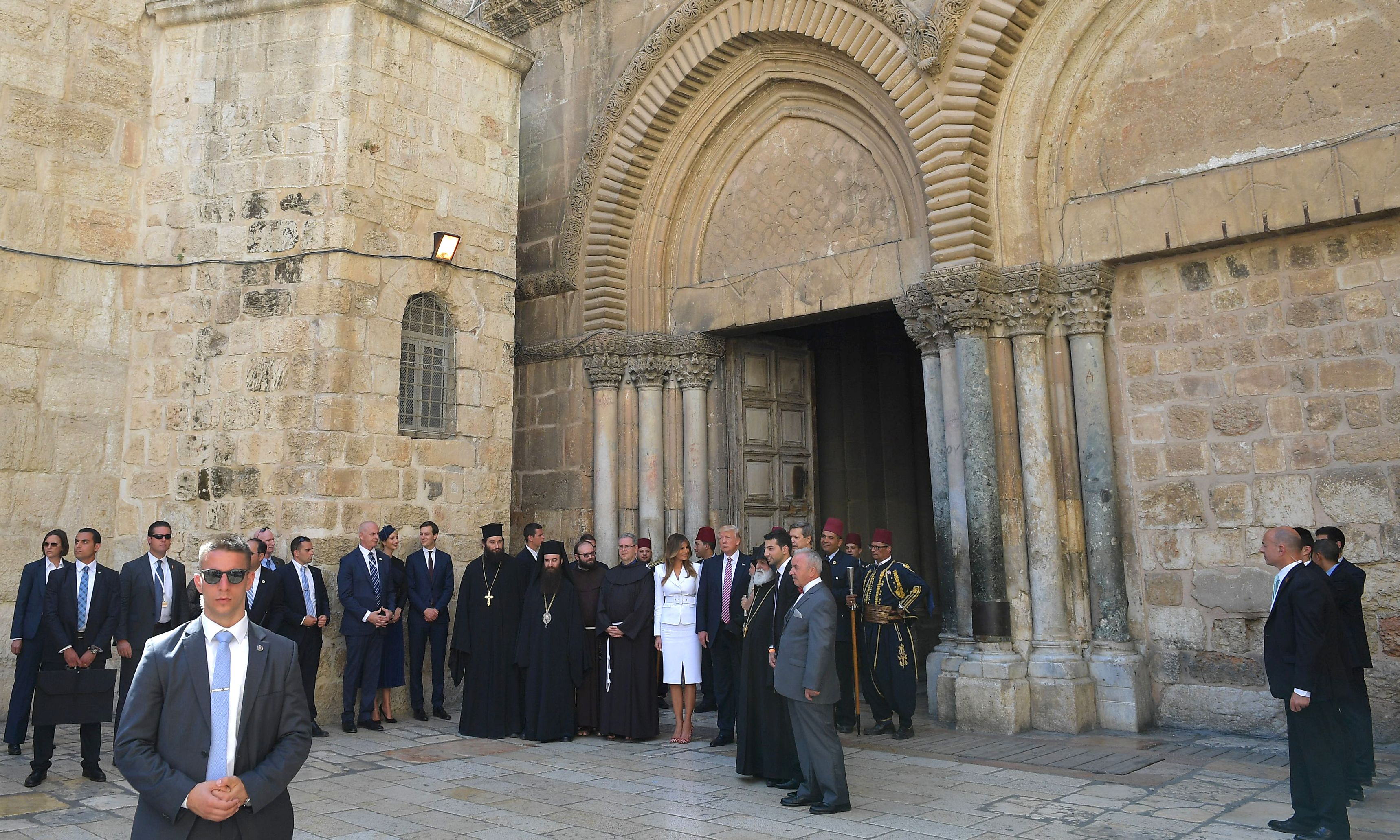 ترامب وميلانيا أمام كنيسة القيامة فى القدس