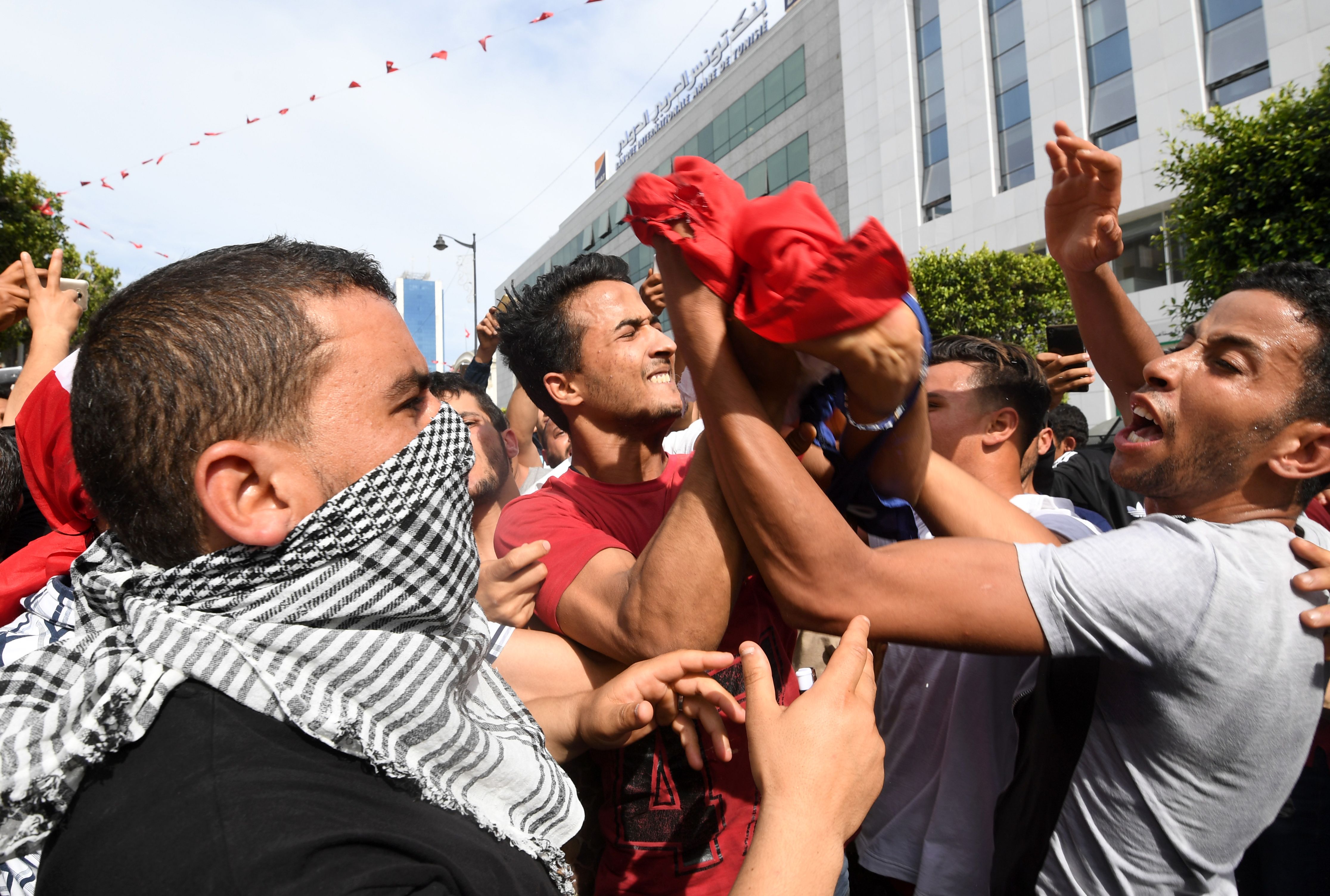 جانب من الاحتجاجات فى تونس