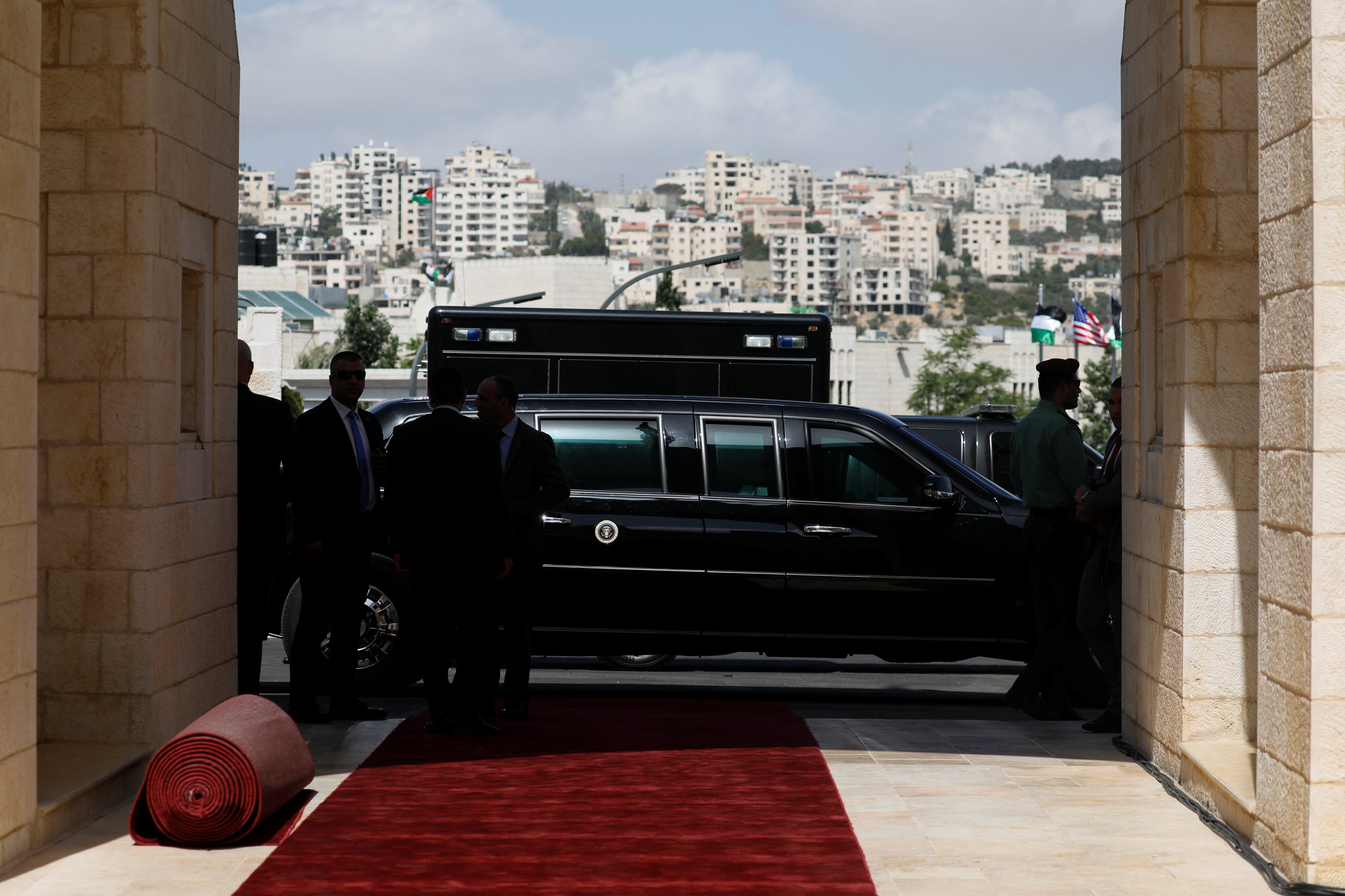 وصول موكب ترامب لقصر الرئاسة الفلسطينية فى بيت لحم