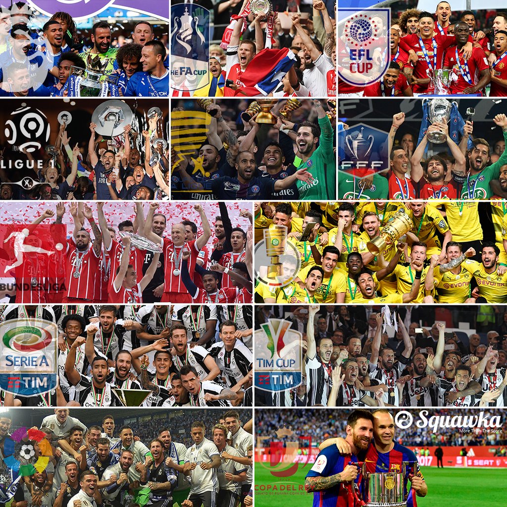الأندية المتوجة بالبطولات هذا الموسم فى الدوريات الأوروبية الكبرى