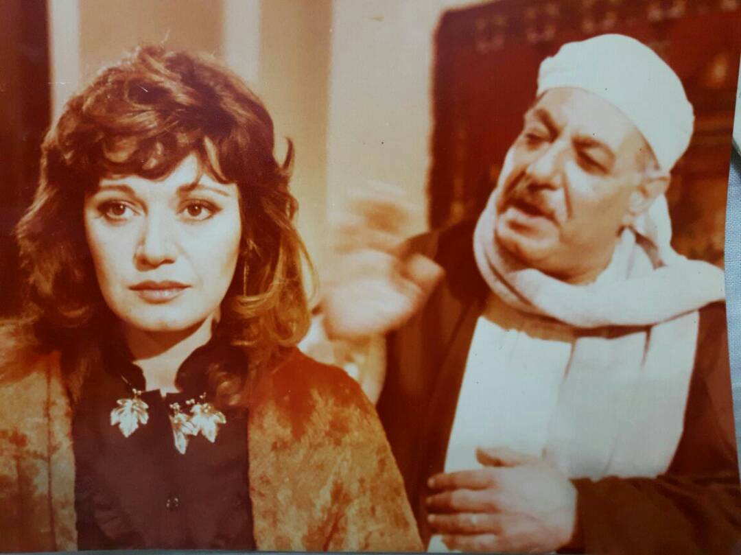 الفنان علي الغندور مع الفنانة مديحة حمدي