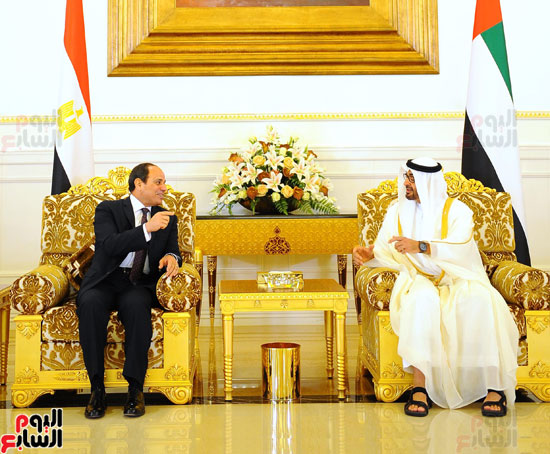 جلسة مباحثات ثنائية بين الرئيس السيسى ومحمد بن زايد فى الإمارات