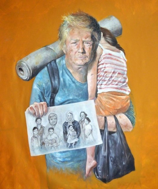 لوحة فنية للرئيس الأمريكى دونالد ترامب