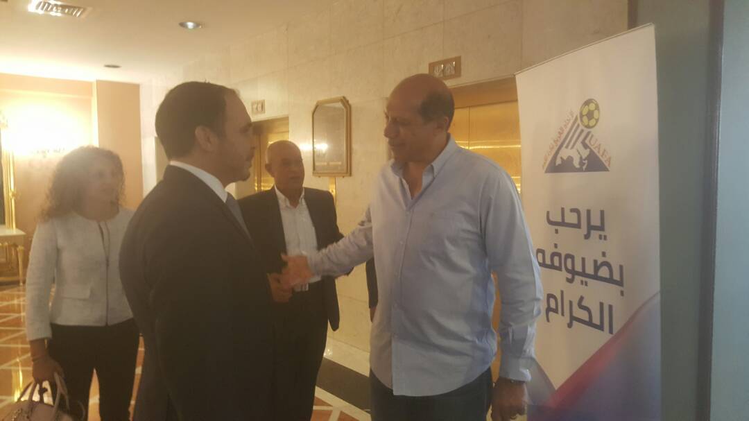 علاء نبيل مع الامير علي في انتخابات الاتحاد العربى