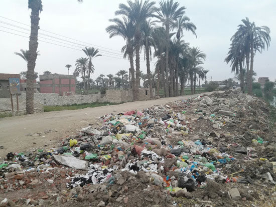 انتشار القمامة فى مدخل القرية 