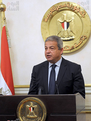خالد عبد العزيز وزير الشباب مؤتمر صحفى (1)