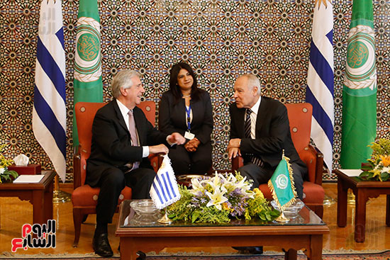 زيارة رئيس اروجواى للجامعه العربية (1)